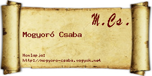 Mogyoró Csaba névjegykártya